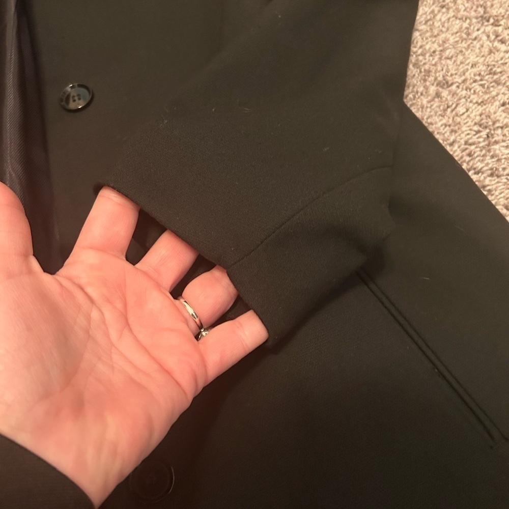 Zara Basic Outerwear Hidden Button Black Jacket S… - image 4